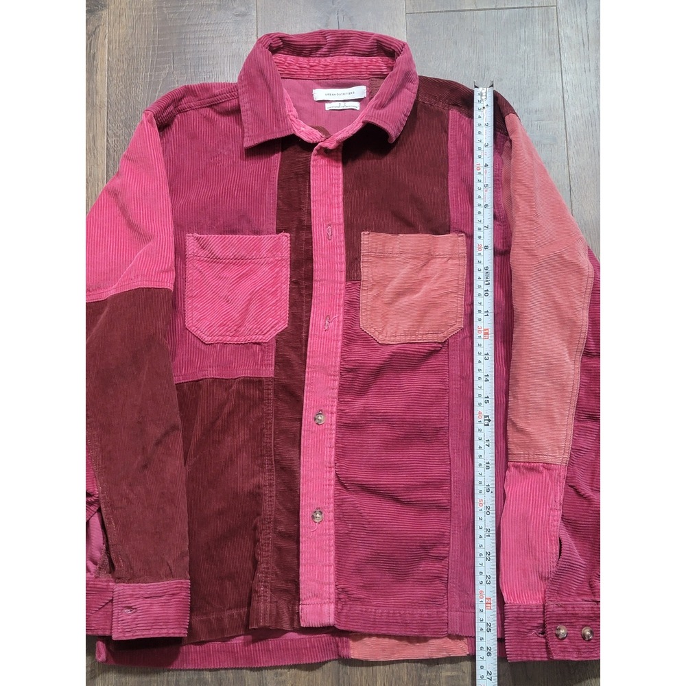 Urban Outfitters Colorblock Corduroy Patchwork Button‎ Down Shirt Size S